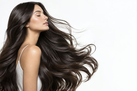 Woman with long, glossy, flowing hair