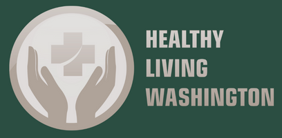 Logo for Healthy Living Washington on a green background