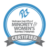 Certifiaction badge for Washington State Minority/Women-Owned Businesses