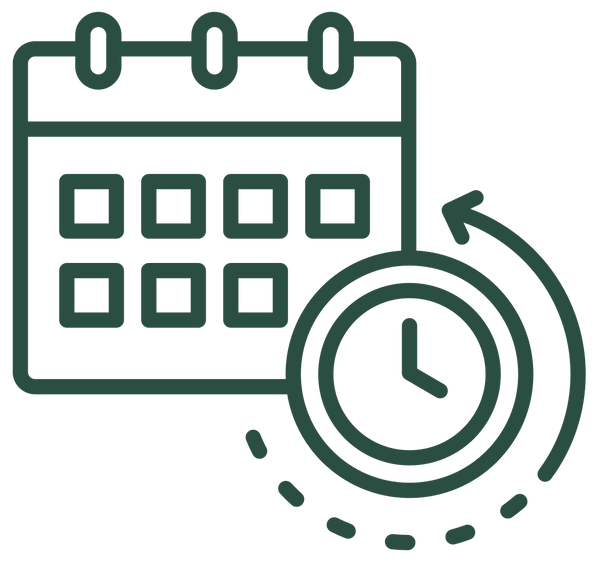 Icon of a calendar and a clock.