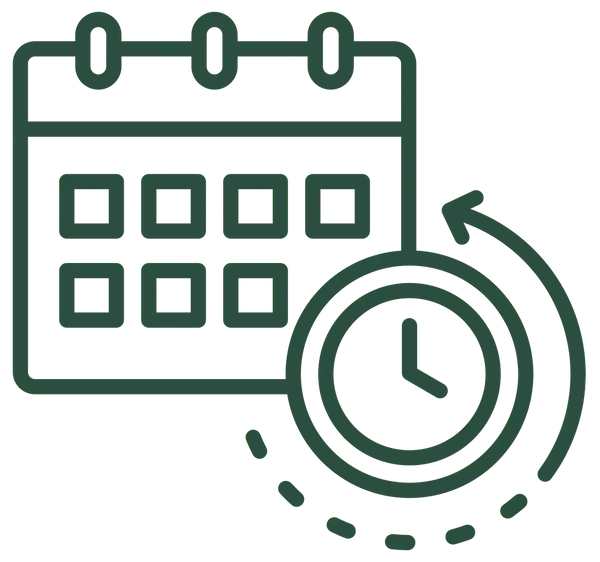 Icon of a calendar and a clock.
